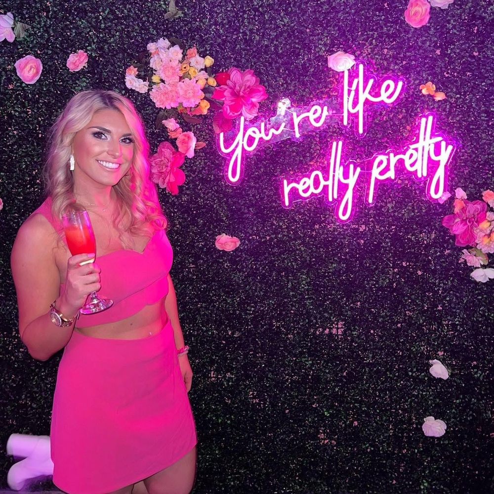 Neon Pink Skirt Set
